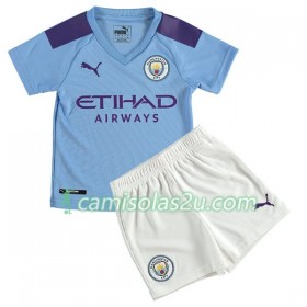 Camisolas de Futebol Manchester City Criança Equipamento Principal 2019/20 Manga Curta